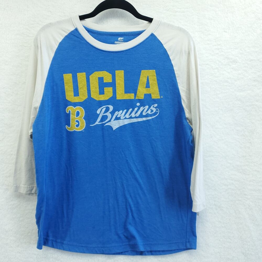 UCLA Bruins Women's Raglan 3/4 Sleeve Graphic Logo T Shirt Large